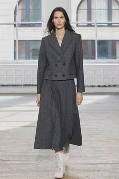Шерстяной пиджак с узором «елочка», коллекция zw ZARA, серый
