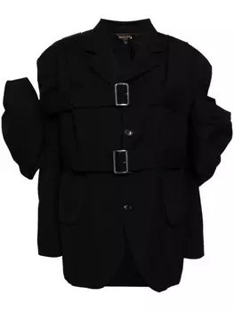 Шерстяной пиджак со съемными вставками Comme Des Garons, черный