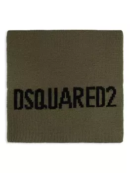 Шерстяной шарф DSQUARED2, зеленый
