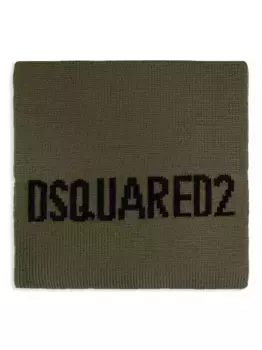 Шерстяной шарф DSQUARED2, зеленый
