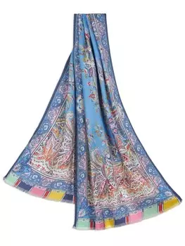 Шерстяной шарф ETRO, синий