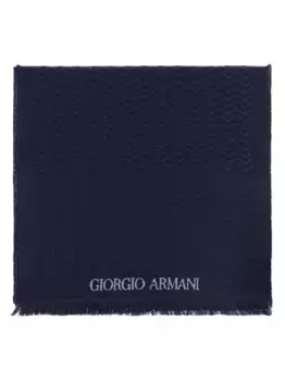 Шерстяной шарф GIORGIO ARMANI, синий