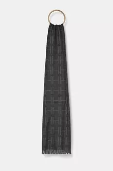 Шерстяной шарф Hackett London, серый