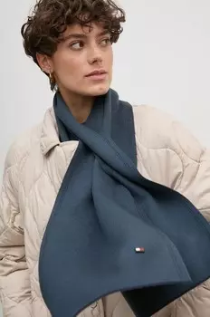 Шерстяной шарф Tommy Hilfiger, синий