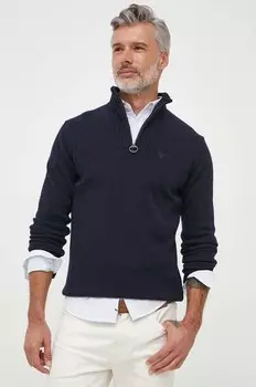 Шерстяной свитер Barbour, темно-синий