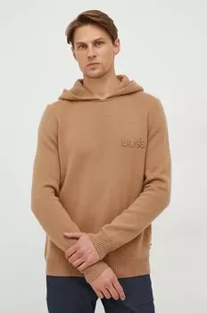 Шерстяной свитер Boss, бежевый