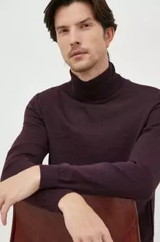 Шерстяной свитер Boss, бордовый