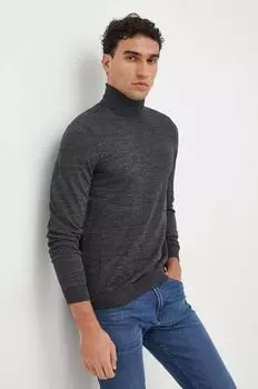 Шерстяной свитер Boss, серый