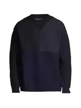 Шерстяной свитер Cdg Homme, темно-синий
