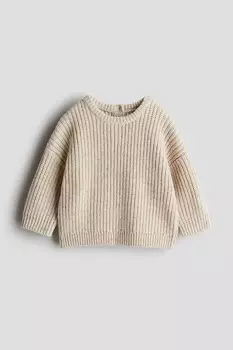 Шерстяной свитер H&M, бежевый