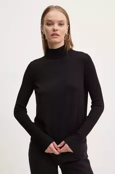 Шерстяной свитер HUGO, черный