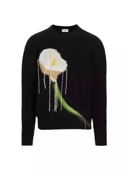 Шерстяной свитер интарсии Lanvin, черный