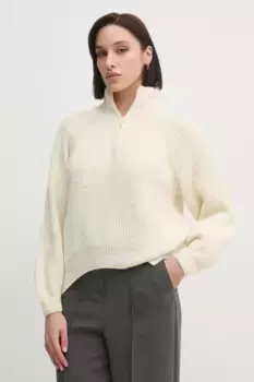 Шерстяной свитер Lacoste, бежевый