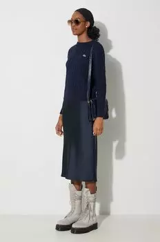 Шерстяной свитер Lacoste, темно-синий
