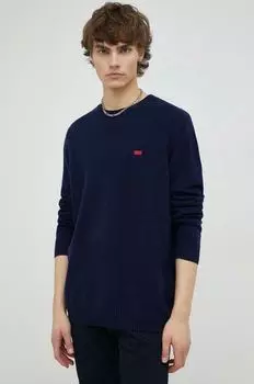 Шерстяной свитер Levi's, темно-синий