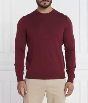 Шерстяной свитер низ-л Regular fit Boss, красный