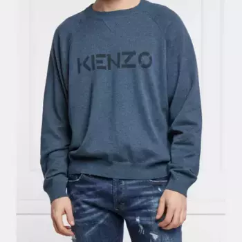 Шерстяной свитер обычного кроя Kenzo, синий