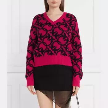Шерстяной свитер обычного кроя Pinko, фуксия