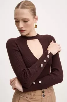 Шерстяной свитер Pinko, коричневый