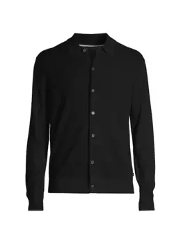 Шерстяной свитер-поло Oidar Ted Baker, черный