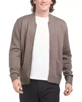 Шерстяной свитер с полной молнией Greyson, серый