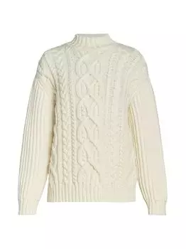 Шерстяной свитер Teun с косой вязкой Dries Van Noten, экру