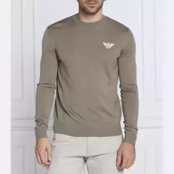 Шерстяной свитер узкого кроя Emporio Armani, желтый