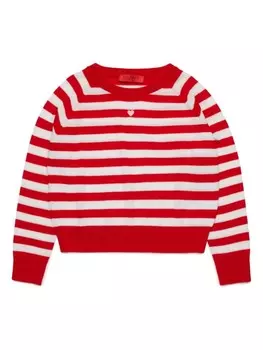 Шерстяной свитер в полоску MAX&Co. Kids, красный