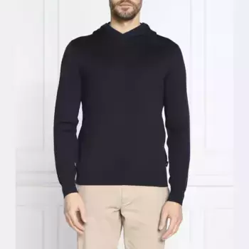 Шерстяной свитшот обычного кроя Emporio Armani, синий