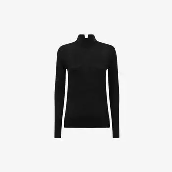 Шерстяной топ Kylie с высоким воротником Reiss, черный