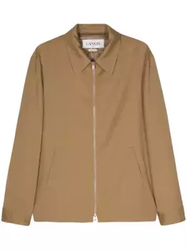 Шерстяной жакет с логотипом Lanvin, коричневый