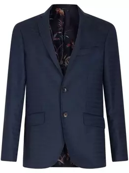 Шерстяной жаккардовый пиджак ETRO, синий
