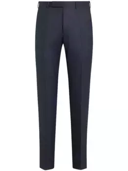 Шерстяные брюки строгого кроя Zegna, синий