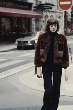 Шерстяные широкие брюки ZARA, черный