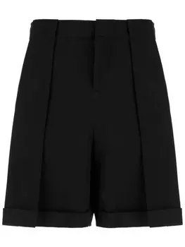 Шерстяные шорты-бермуды Balmain, черный