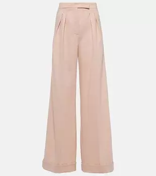 Широкие брюки из шерстяного джерси faraday Max Mara, розовый
