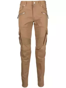 Широкие брюки с молниями BALMAIN, коричневый