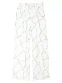 Широкие брюки с принтом Carrie Chain Link ANINE BING