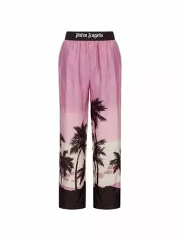 Широкие брюки с принтом Palm Angels
