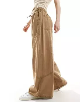 Широкие брюки серо-зеленого цвета ASOS DESIGN