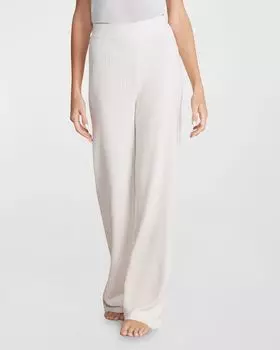 Широкие брюки в рубчик CozyChic Ultra Lite Barefoot Dreams, цвет Bisque