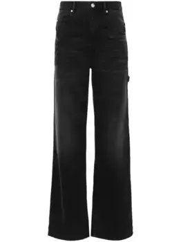 Широкие джинсы Bymara Carpenter с завышенной талией ISABEL MARANT, черный