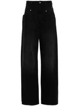 Широкие джинсы Vetan с завышенной талией ISABEL MARANT, черный