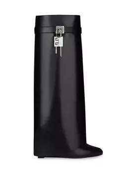 Широкие кожаные ботинки Shark Lock Givenchy, черный