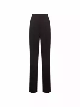Широкие шерстяные брюки Saint Laurent, черный