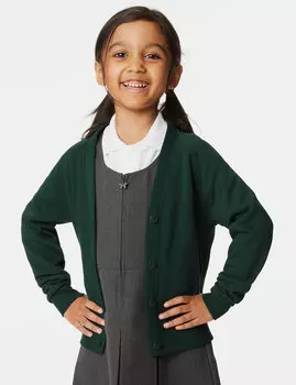 Школьный кардиган StayNew из хлопка для девочек (2–18 лет) Marks & Spencer
