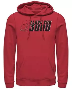 Шлем железного человека marvel men's avengers endgame i love you 3000, толстовка с капюшоном Fifth Sun, красный