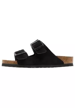 Сандалии женские Birkenstock замшевые с ремешками, черный