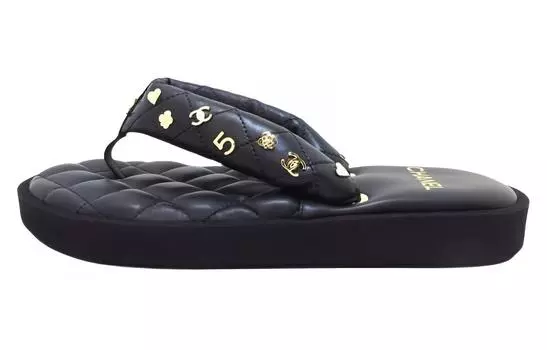 Женские шлепанцы Chanel, черный