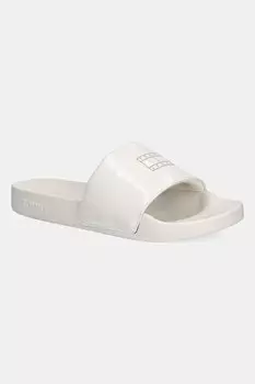Шлепанцы Flag Pool Slide Patent Tommy Jeans, бежевый